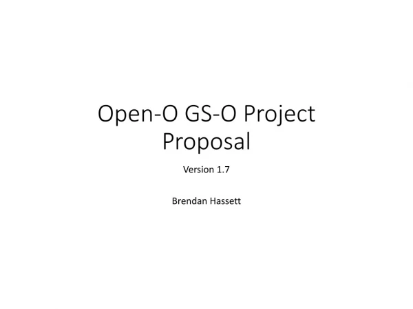 Open-O GS-O Project Proposal