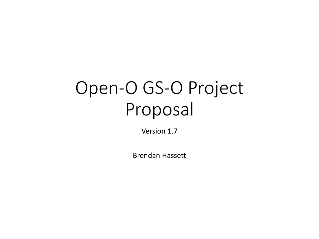 open o gs o project proposal