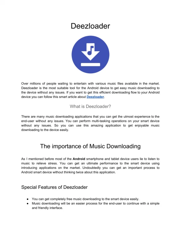 Deezloader - Best Music Downloader for Android and iOS