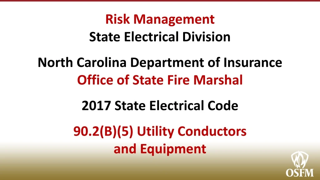 risk management state electrical division north