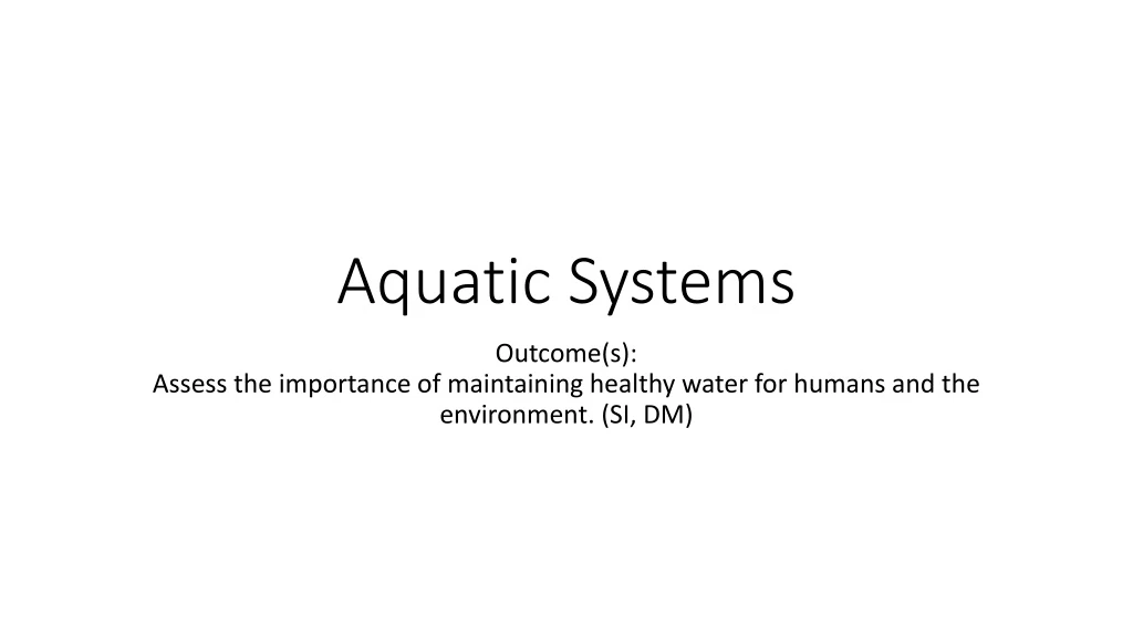 aquatic systems