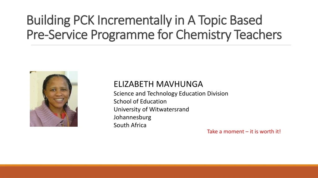 building pck incrementally in a topic based pre service programme for chemistry teachers