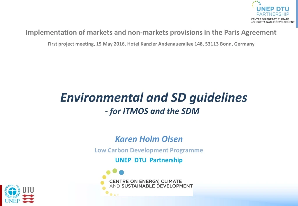 environmental and sd guidelines for itmos and the sdm