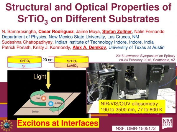 Structural and Optical Properties of SrTiO 3 on Different Substrates