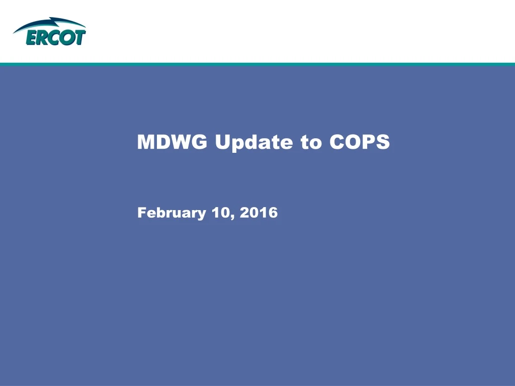 mdwg update to cops