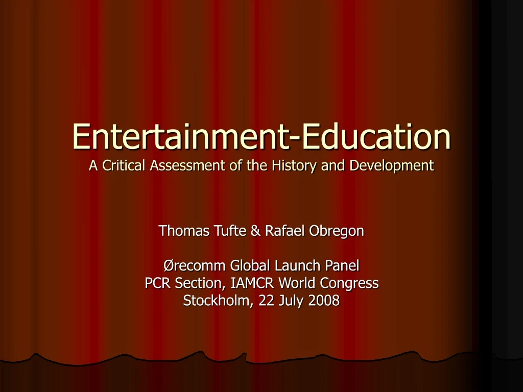 entertainment education a critical assessment of the history and development