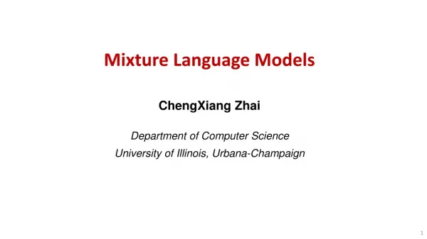Mixture Language Models