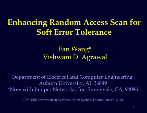 Enhancing Random Access Scan for Soft Error Tolerance