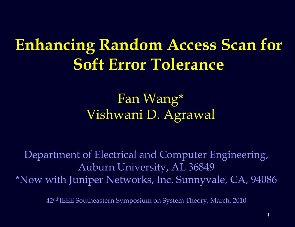 enhancing random access scan for soft error