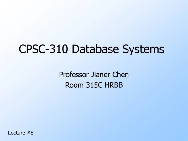 CPSC-310 Database Systems