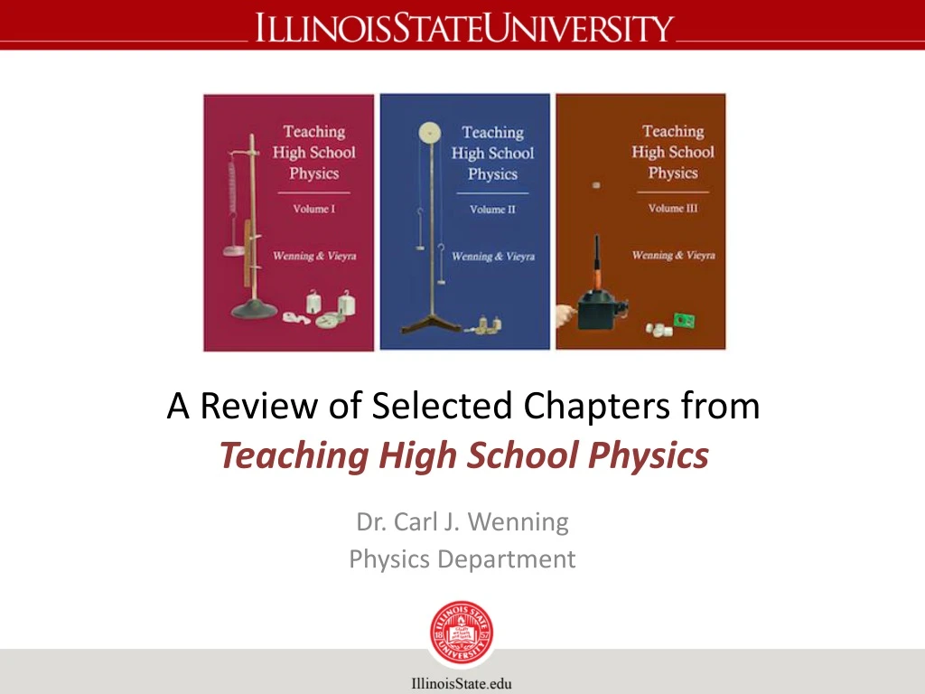 a review of selected chapters from teaching high school physics