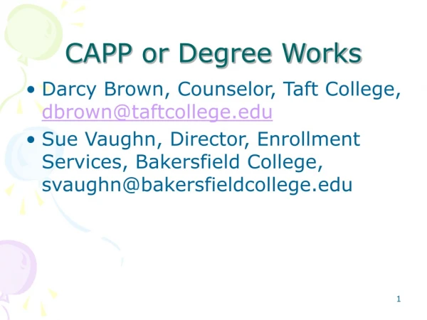 CAPP or Degree Works