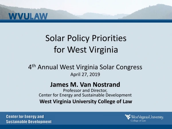 Solar Policy Priorities for West Virginia
