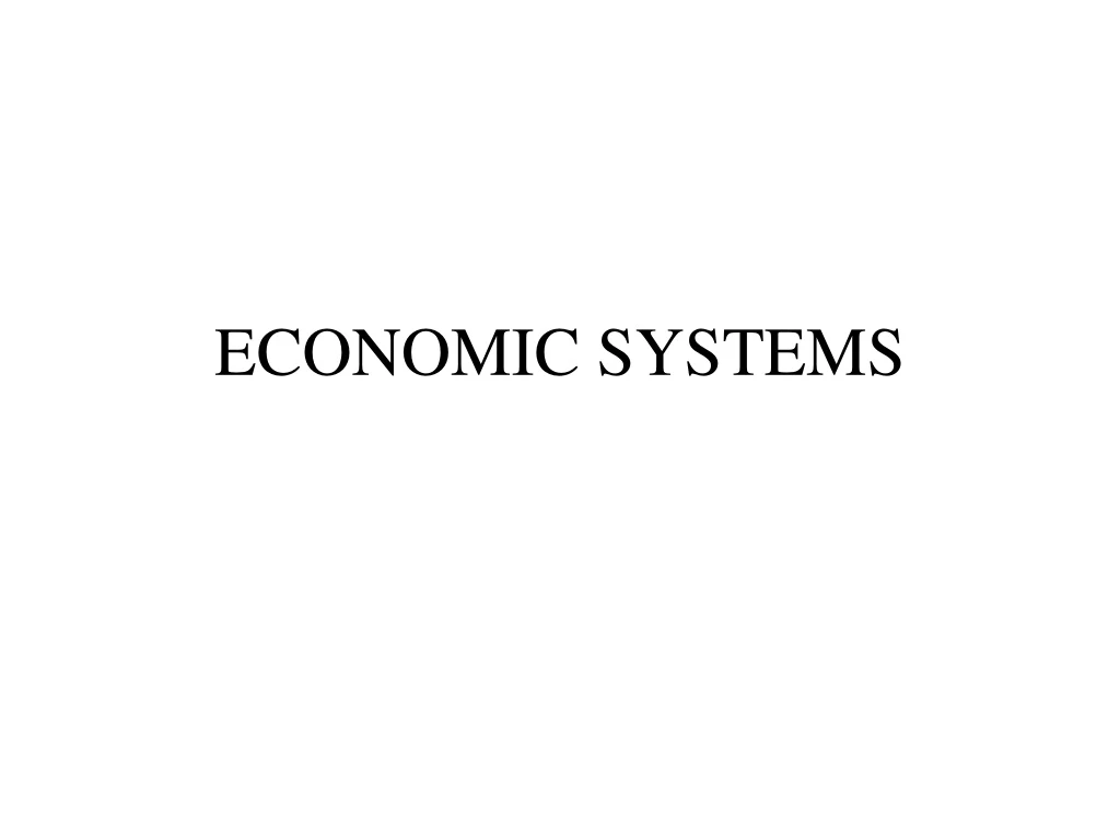 economic systems