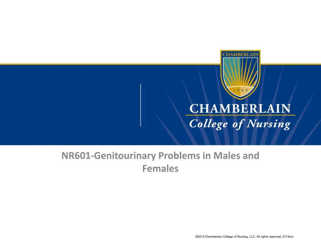 nr601 genitourinary problems in males and females