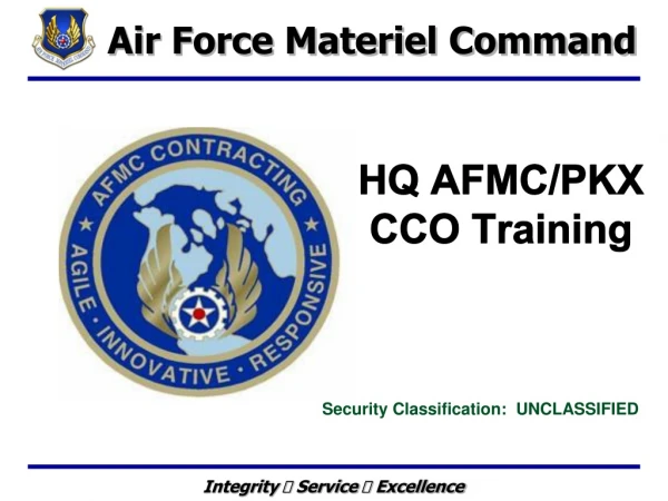 HQ AFMC/PKX CCO Training
