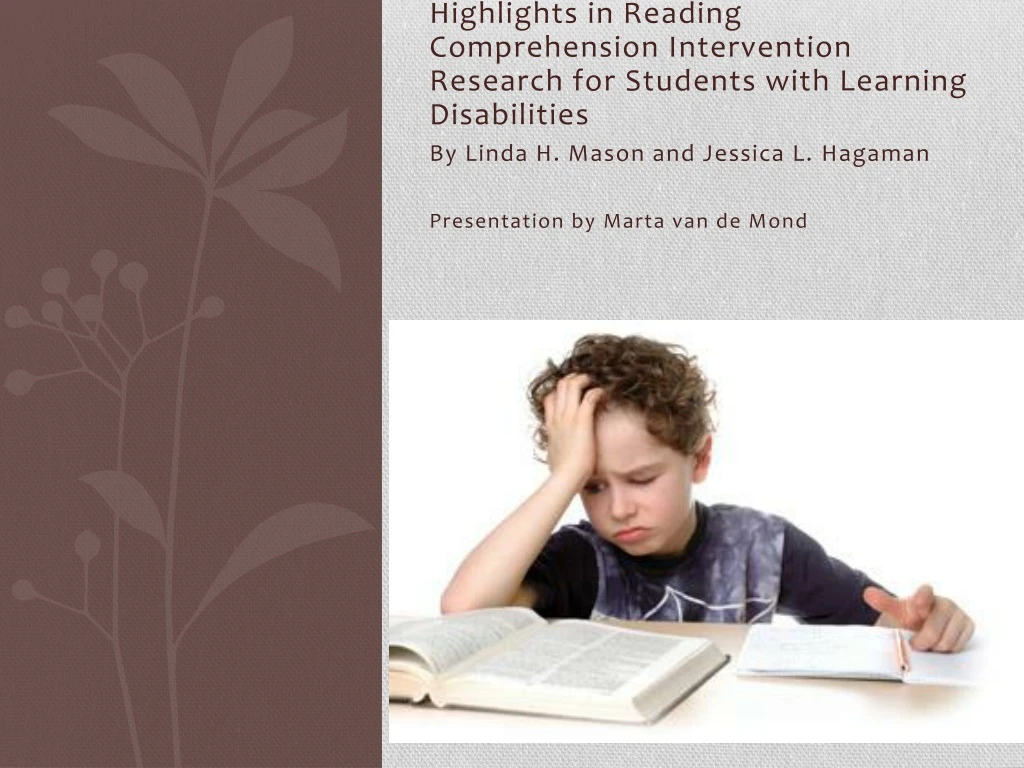 highlights in reading comprehension intervention
