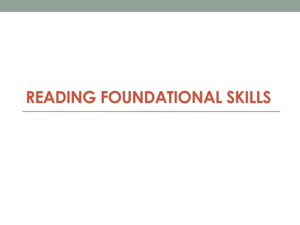 reading foundational skills