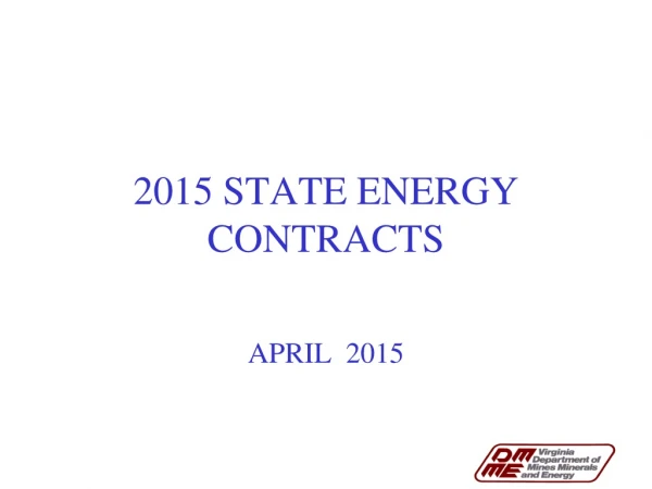 2015 STATE ENERGY CONTRACTS