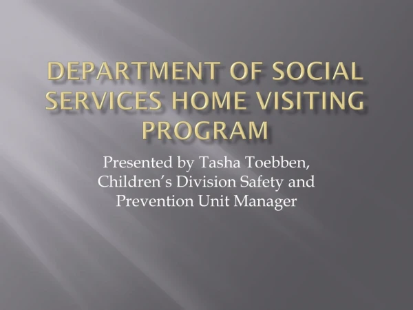 Department of Social Services Home Visiting Program