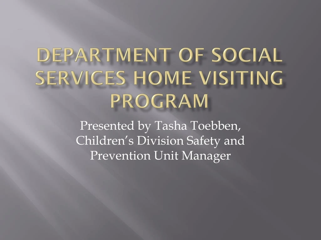 department of social services home visiting program