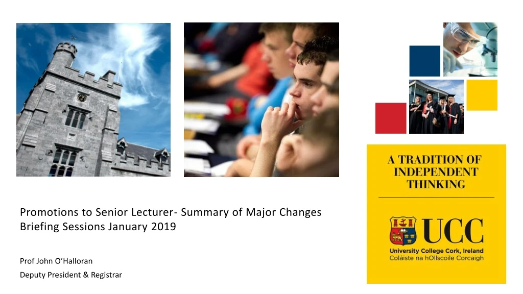 promotions to senior lecturer summary of major changes briefing sessions january 2019