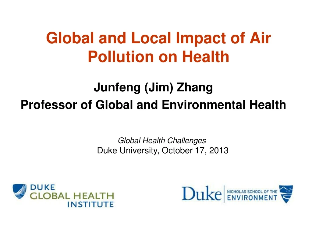 global and local impact of air pollution on health