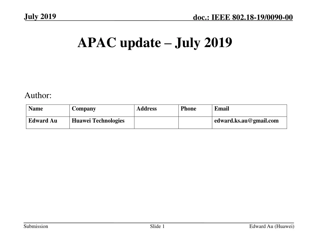 apac update july 2019