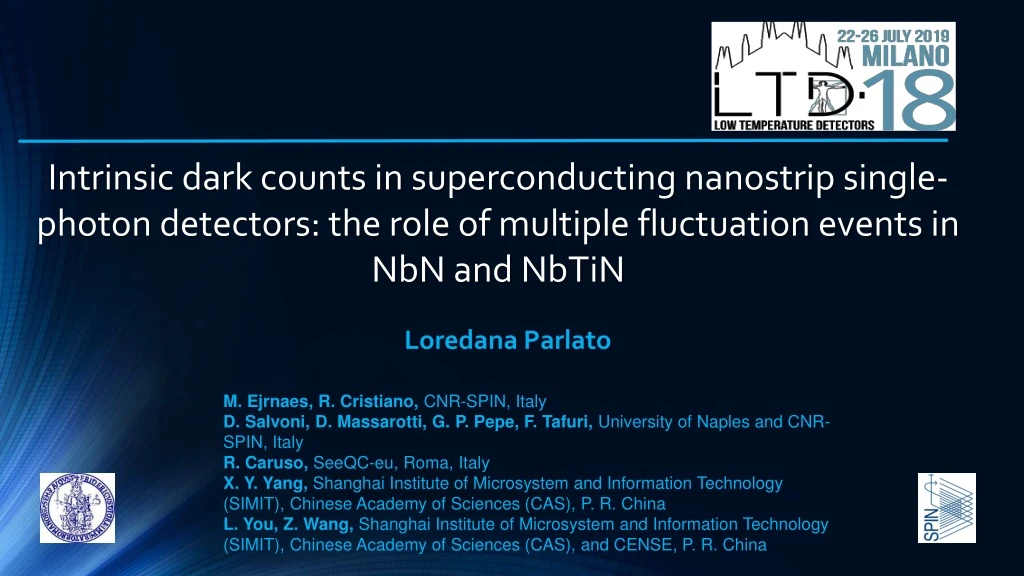 intrinsic dark counts in superconducting