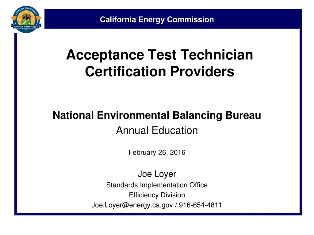 acceptance test technician certification providers
