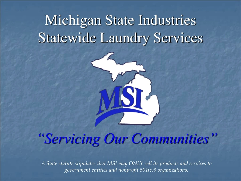 michigan state industries statewide laundry services
