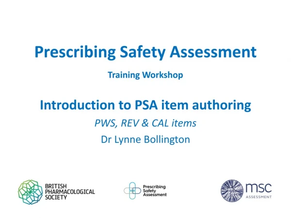 Prescribing Safety Assessment Training Workshop