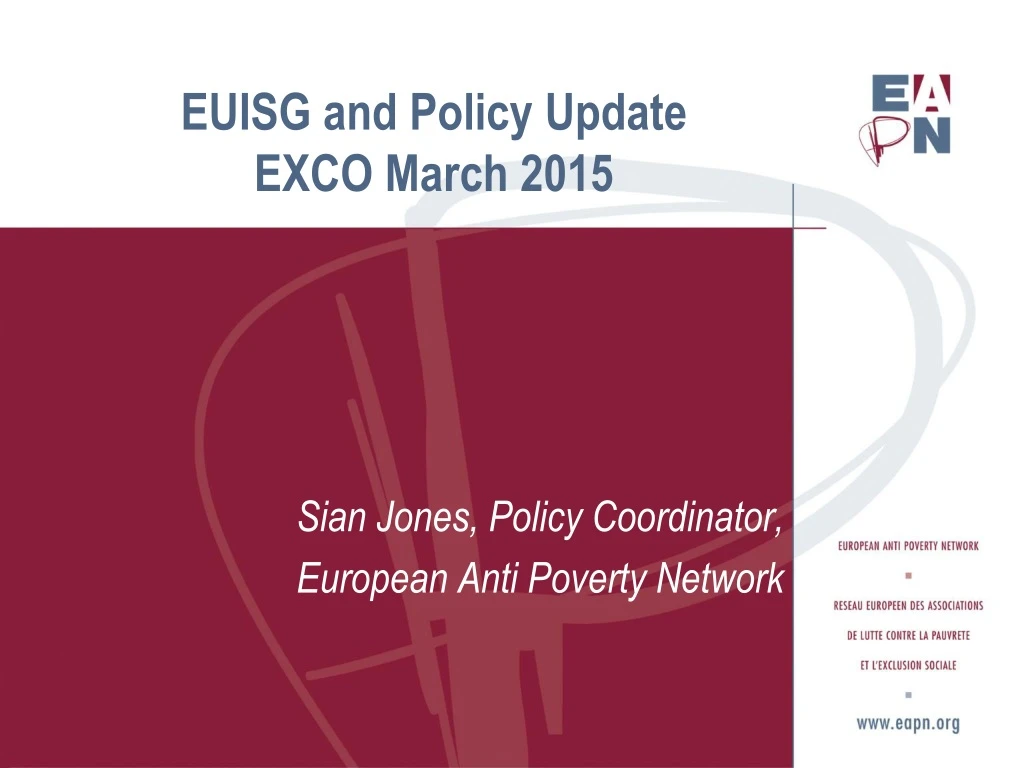 euisg and policy update exco march 2015