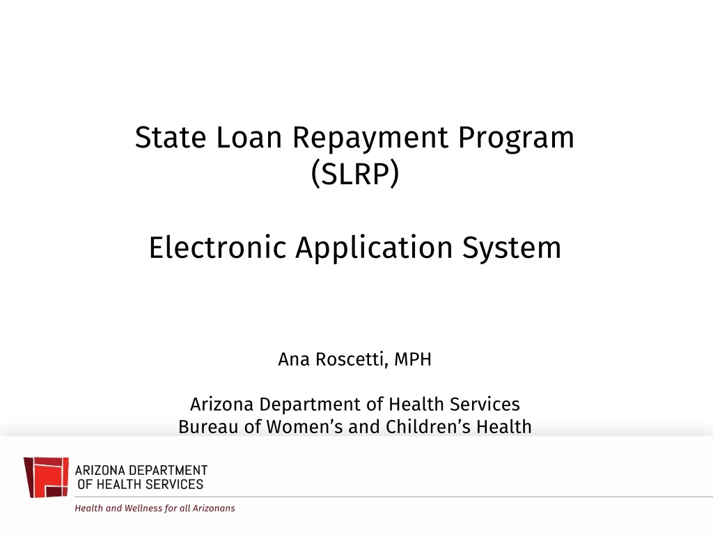 state loan repayment program slrp electronic
