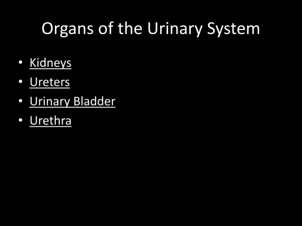 Organs of the Urinary System