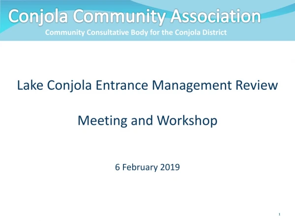 Conjola Community Association Community Consultative Body for the Conjola District