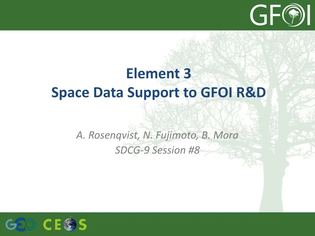 element 3 space data support to gfoi r d