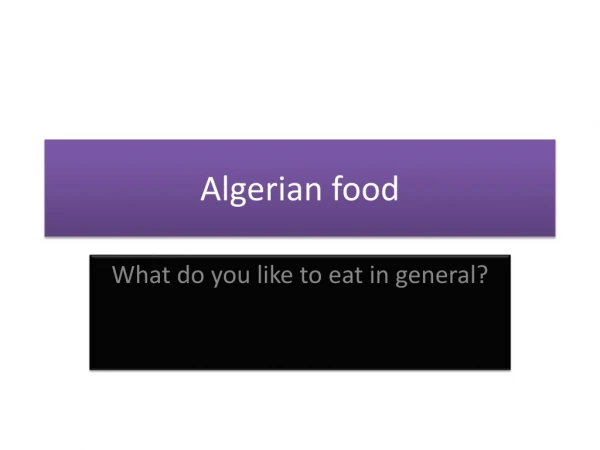 Algerian food