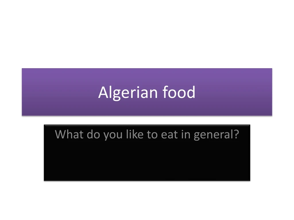 algerian food