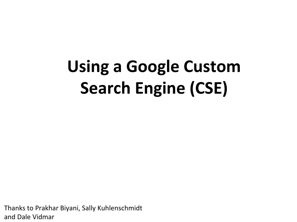 using a google custom search engine cse