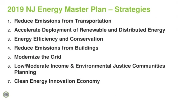 2019 NJ Energy Master Plan – Strategies