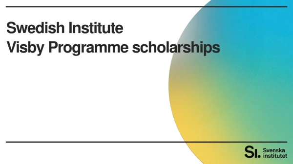 Swedish Institute Visby Programme scholarships