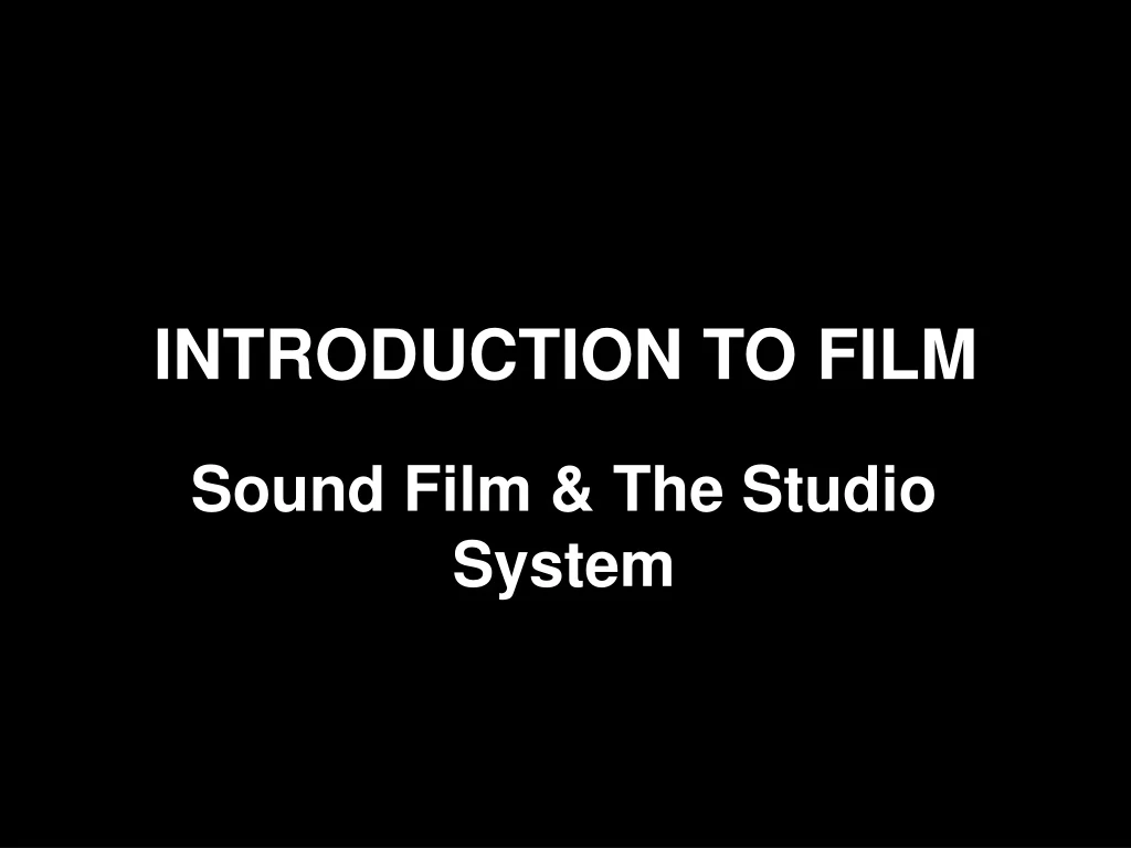 introduction to film