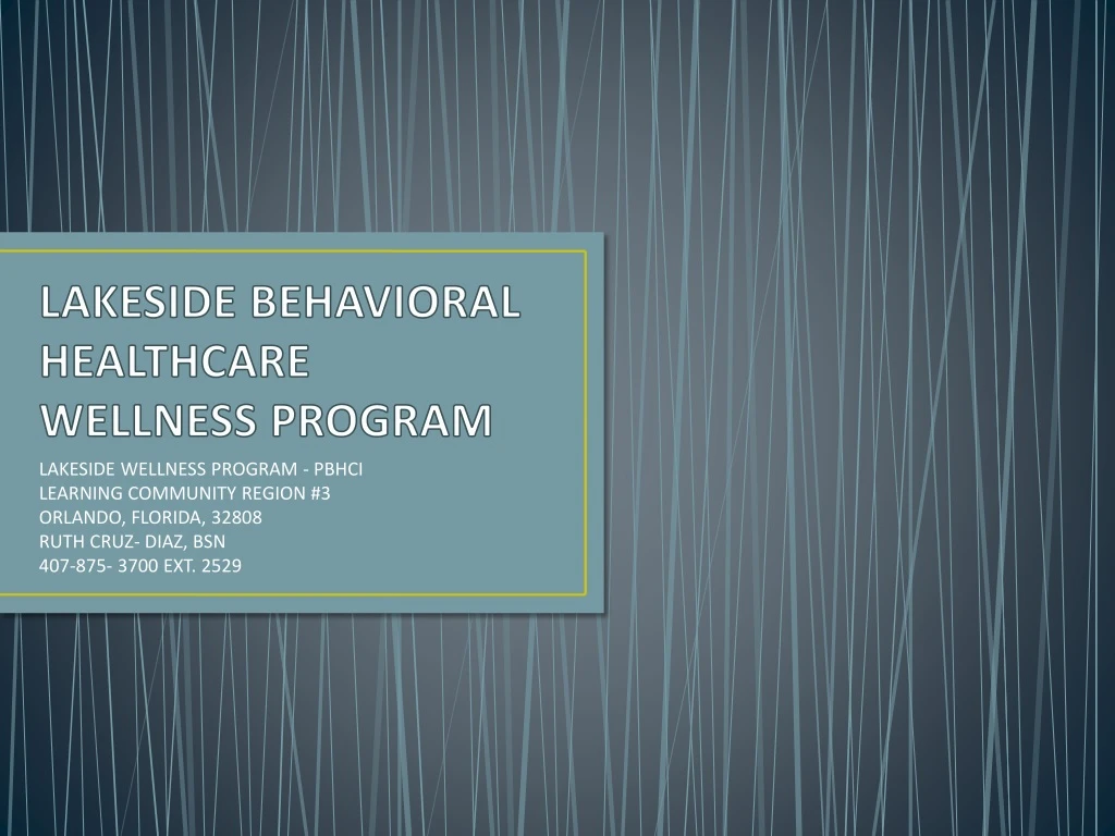 lakeside behavioral healthcare wellness program