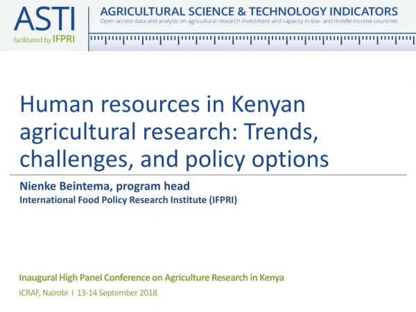 Human resources in Kenyan agricultural research: Trends, challenges, and policy options