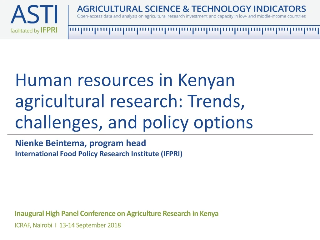 human resources in kenyan agricultural research