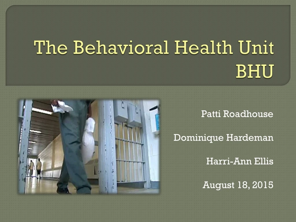 the behavioral health unit bhu