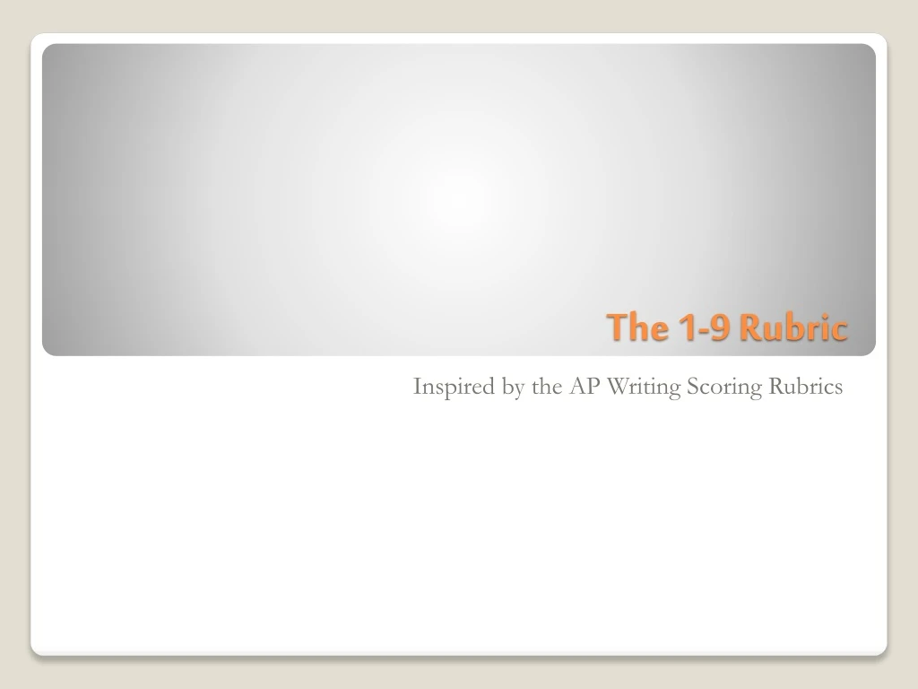 the 1 9 rubric