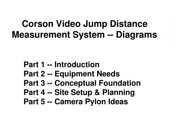 Corson Video Jump Distance Measurement System -- Diagrams