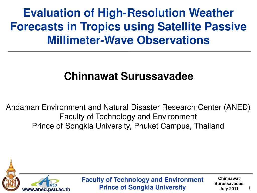 evaluation of high resolution weather forecasts
